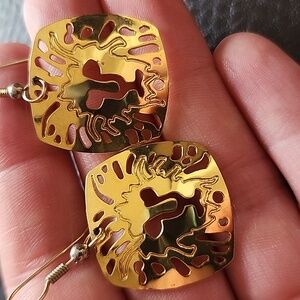 Gold Anne Klein Lion Earrings